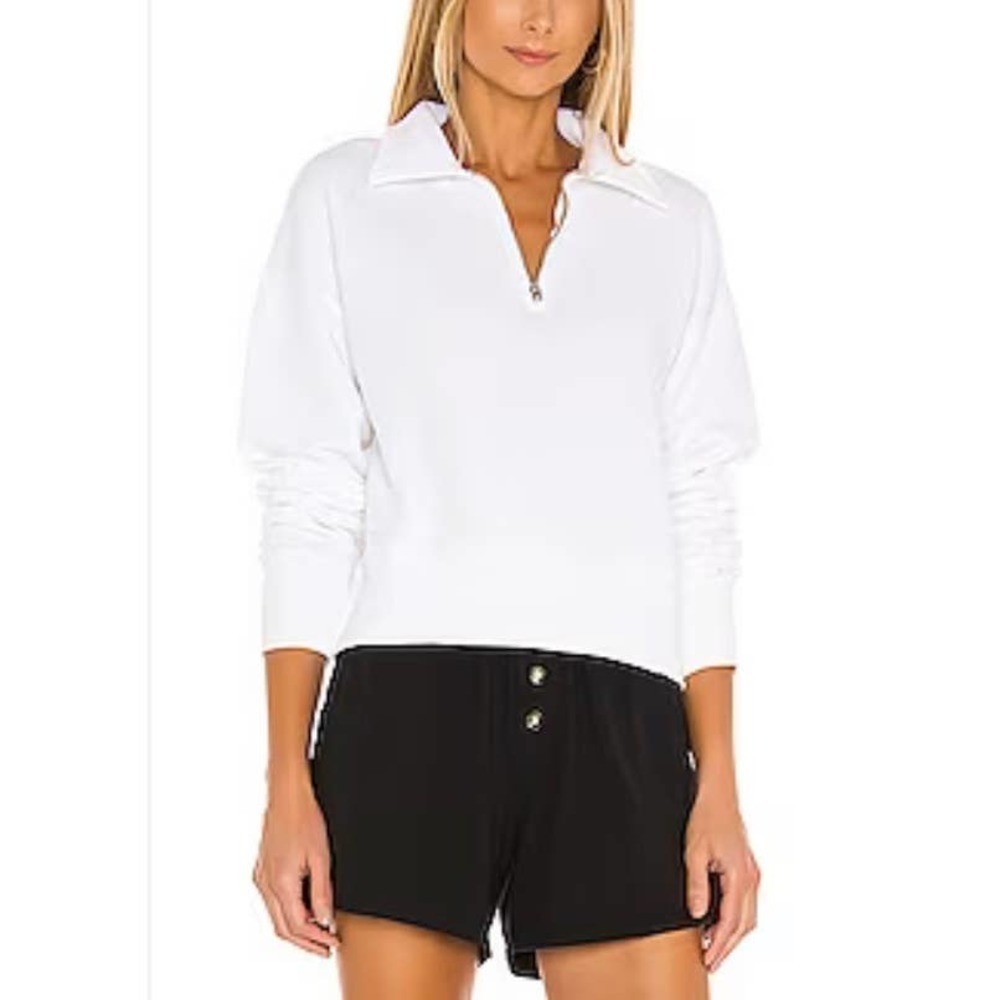 Re/Done Levis 70s Half Zip Off White Sweater - image 1